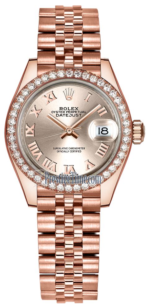 rolex lady datejust 28mm everose gold 279135rbr sundust index jubilee|lady datejust rolex watch.